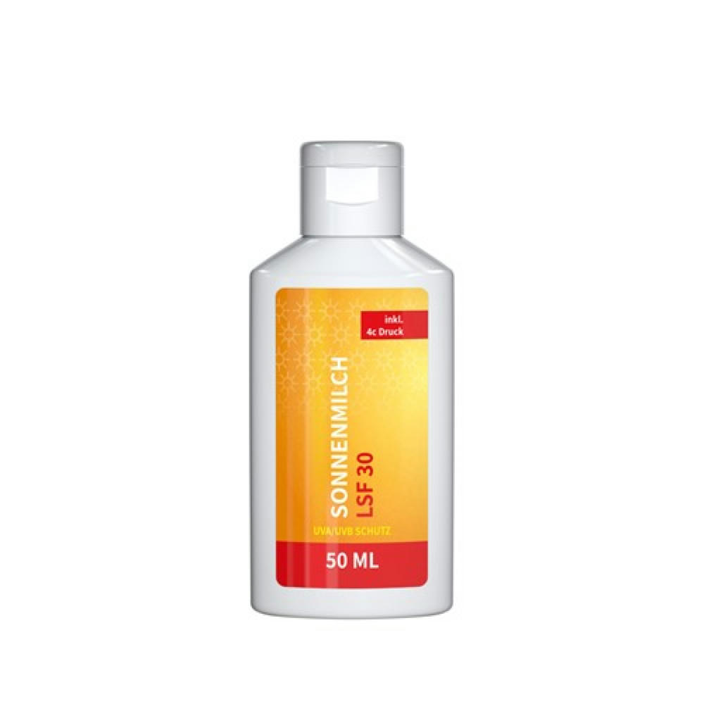 50 ml Flasche - Sonnenmilch LSF 30 (sensitiv) - Body Label