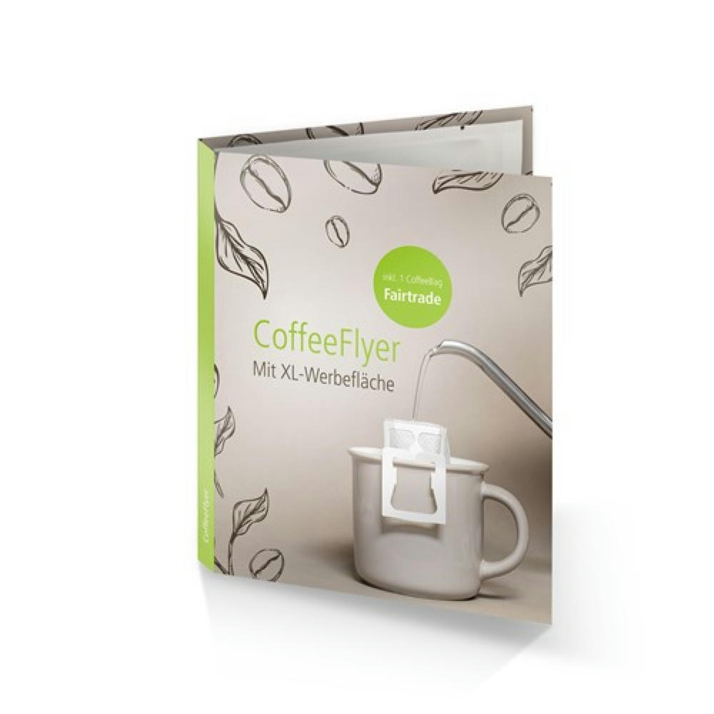 CoffeeFlyer - Fairtrade - weiß, Individual Design