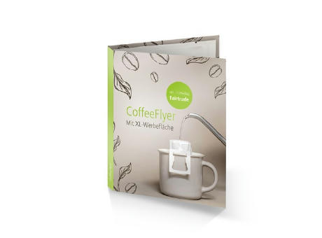 CoffeeFlyer - Fairtrade - weiß, Individual Design