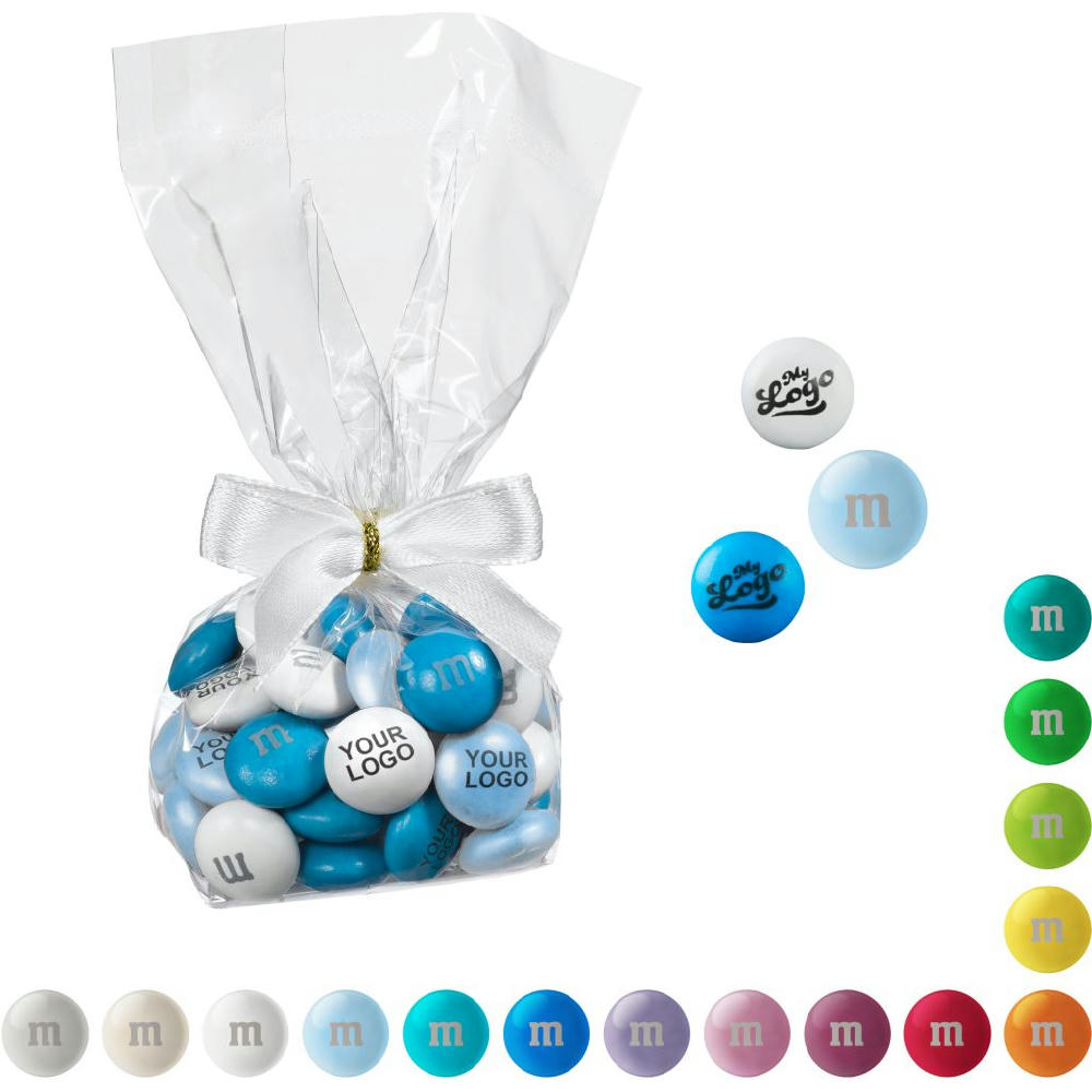 Personalisierte M&M'S® Schokolinsen im Tütchen mit Schleife, 40 g