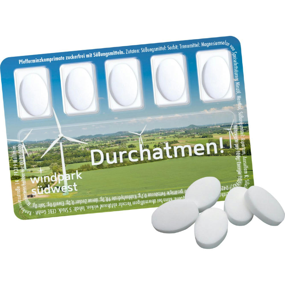 Smart Card mit zuckerfreien Pfefferminzpastillen