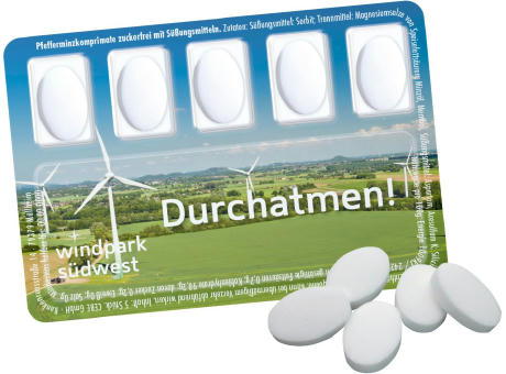 Smart Card mit zuckerfreien Pfefferminzpastillen