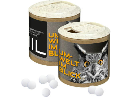 Papier-Werbedose mit Pfefferminzpastillen, 72g