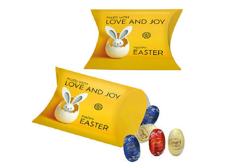 Promo-Kissenverpackung mit Lindt Lindor Mini-Eiern