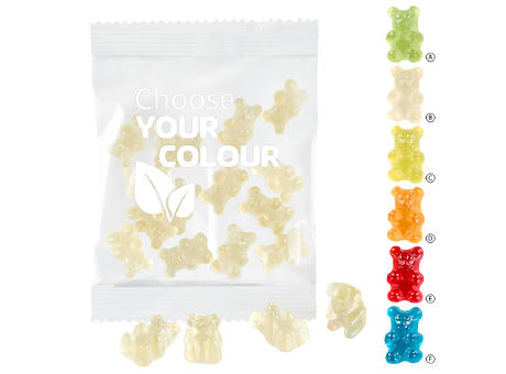 VEGANE 1-farbige Premium-Bärchen 20 g im kompostierbaren Tütchen