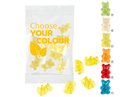 VEGANE 1-farbige Premium-Bärchen 15 g im kompostierbaren Tütchen