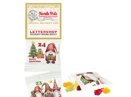 Wandaufhängung für Fruchtgummi-Ketten-Adventskalender