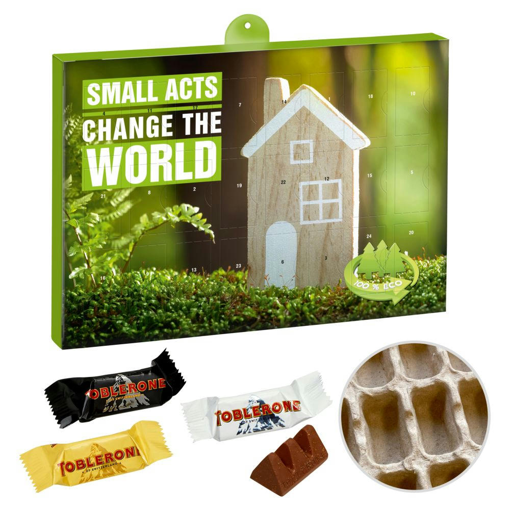 Premium Präsent- Adventskalender Eco mit Toblerone Mini Mix