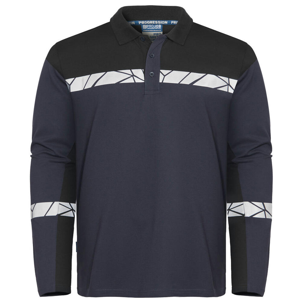 7004 POLO PIQUE L.S PGL AZUL/NEGRO XS