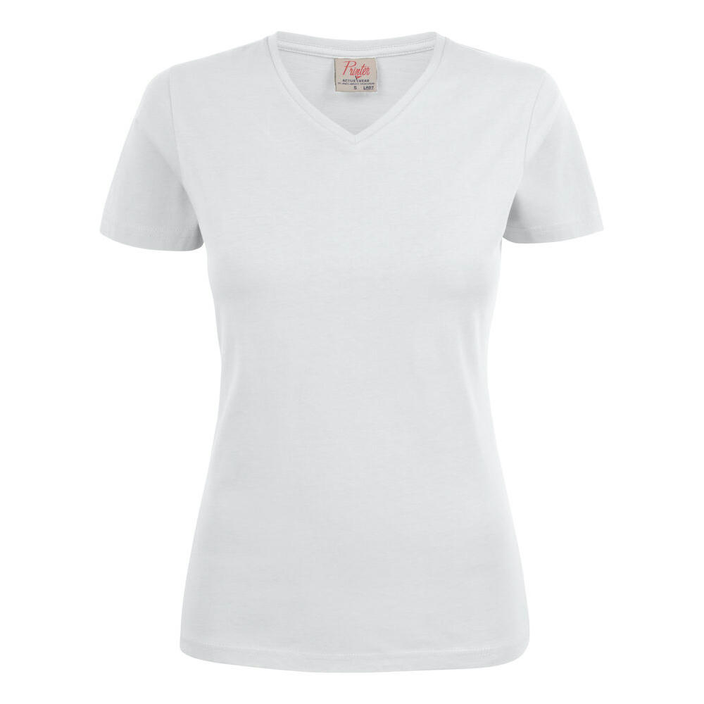HEAVY V-NECK T-SHIRT LADIES BLANCO XS