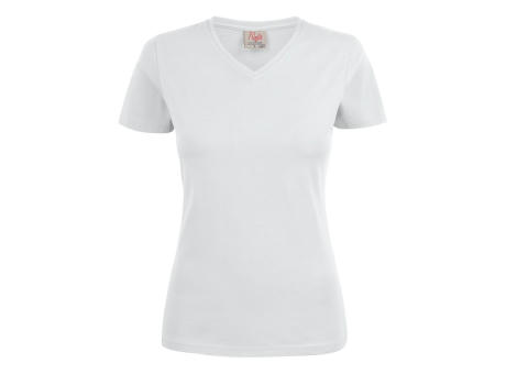HEAVY V-NECK T-SHIRT LADIES BLANCO XS