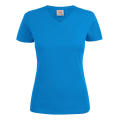 HEAVY V-NECK T-SHIRT LADIES OCEAN BLUE XS