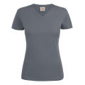 HEAVY V-NECK T-SHIRT LADIES STEEL GREY XS