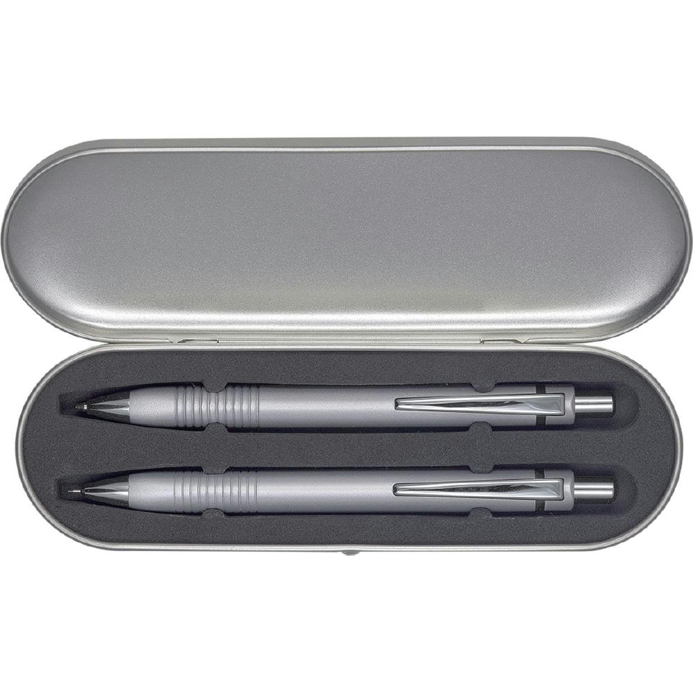 Schreib-Set TRIANGLE SILBER, incl. 2-er Metall-Etui