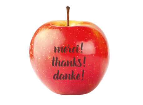 LogoFrucht Apfel "Danke" rot