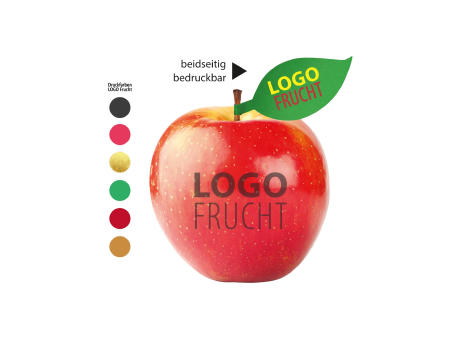 LogoFrucht Apfel rot + Apfelblatt