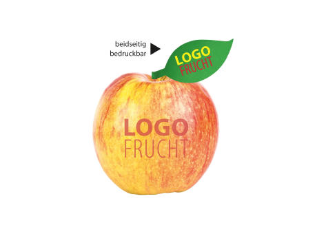LogoFrucht Apfel rot - Raspberry + Apfelblatt