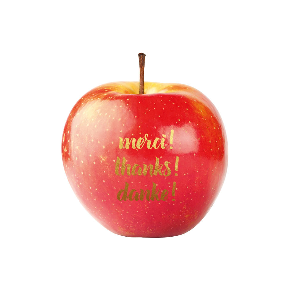 LogoFrucht Apfel "Danke" rot