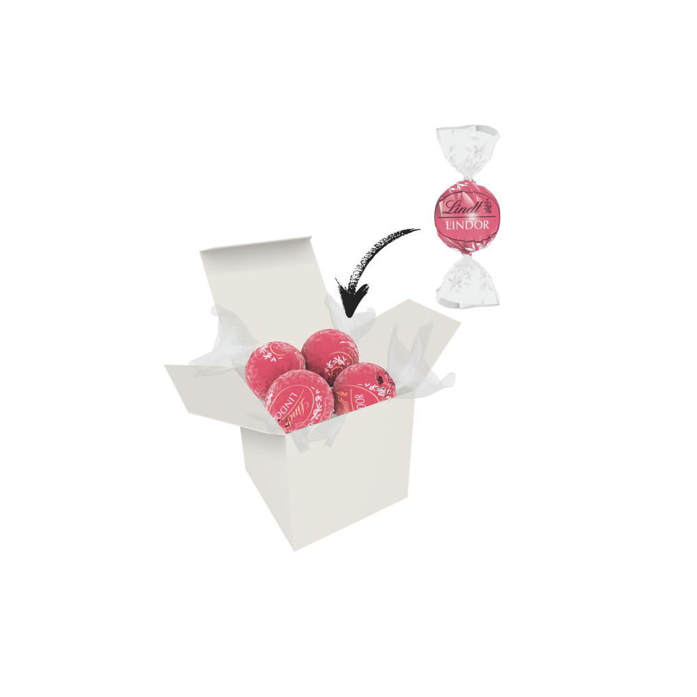 Color Lindor Box - Weiß - Erdbeer-Sahne