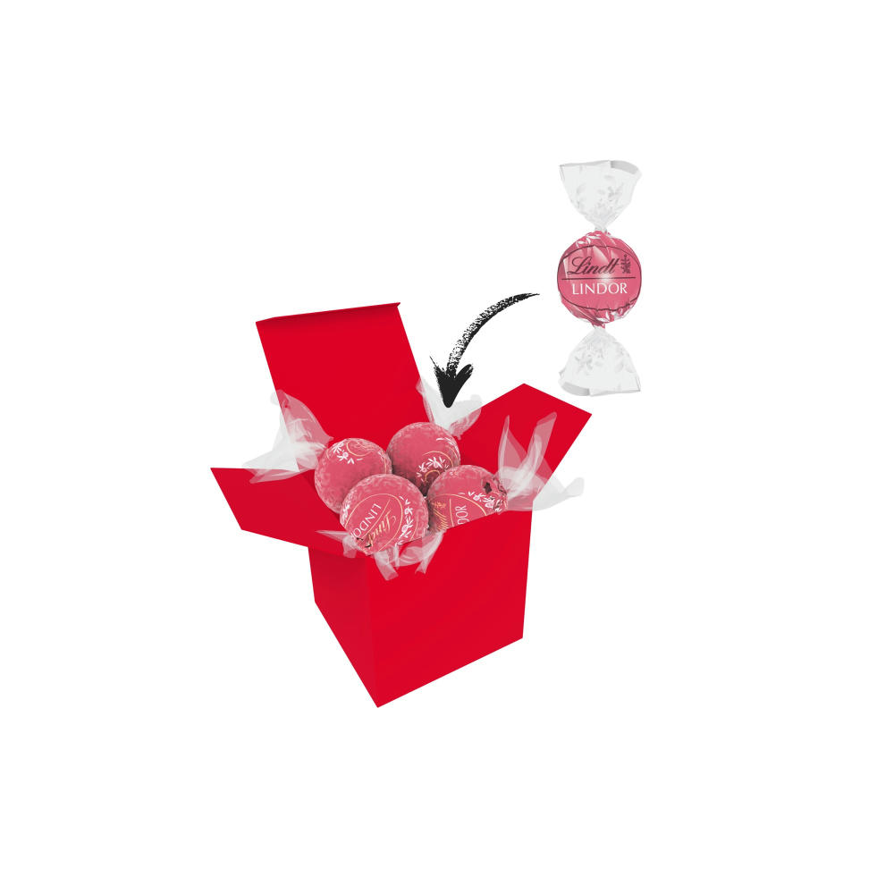 Color Lindor Box - Rot - Erdbeer-Sahne