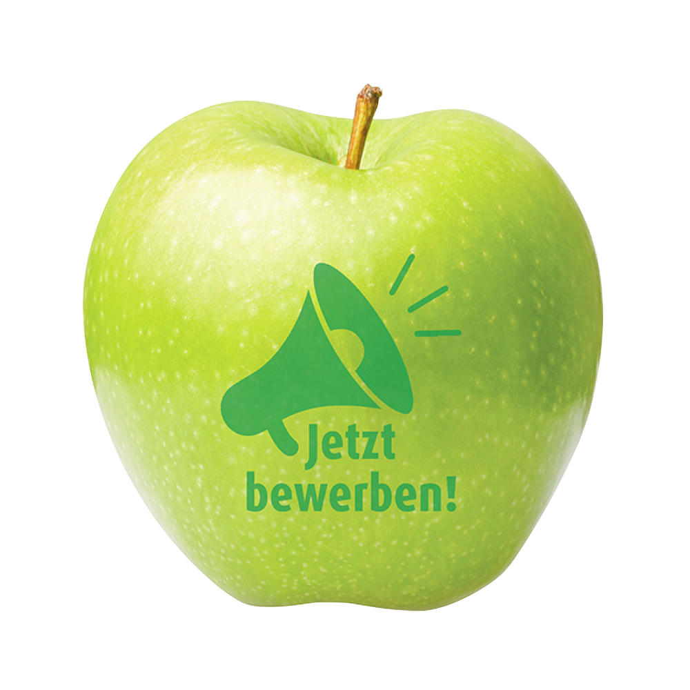 Apfel grün "Jetzt bewerben!"