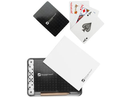 Schwarzwolf outdoor® MURRAY Reiseset aus Spielkarten, Würfeln und Notizblock mit Stift