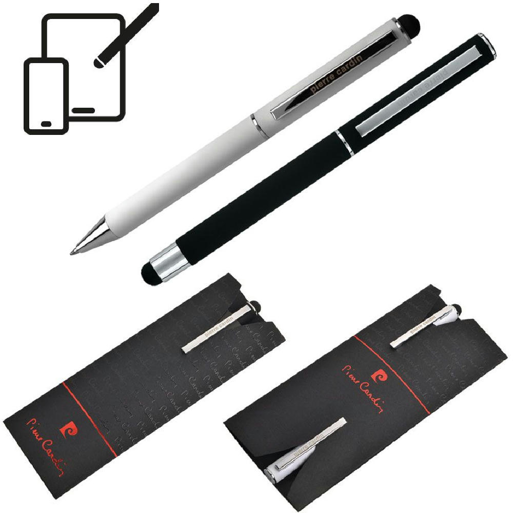 Pierre Cardin® CLAUDIE Set aus Rollerball Touchpen und Kugelschreiber Stylus, weiß