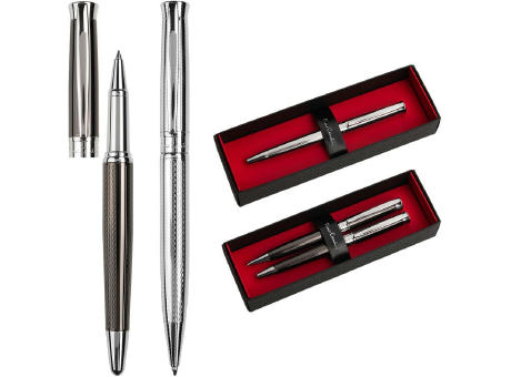 Pierre Cardin® ROI Set aus Kugelschreiber und Rollerball Pen, gunmetal