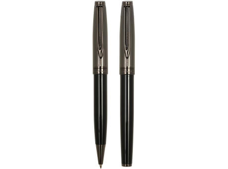 Pierre Cardin® ODETTE SET aus Kugelschreiber und Füllfederhalter, schwarz/gunmetal