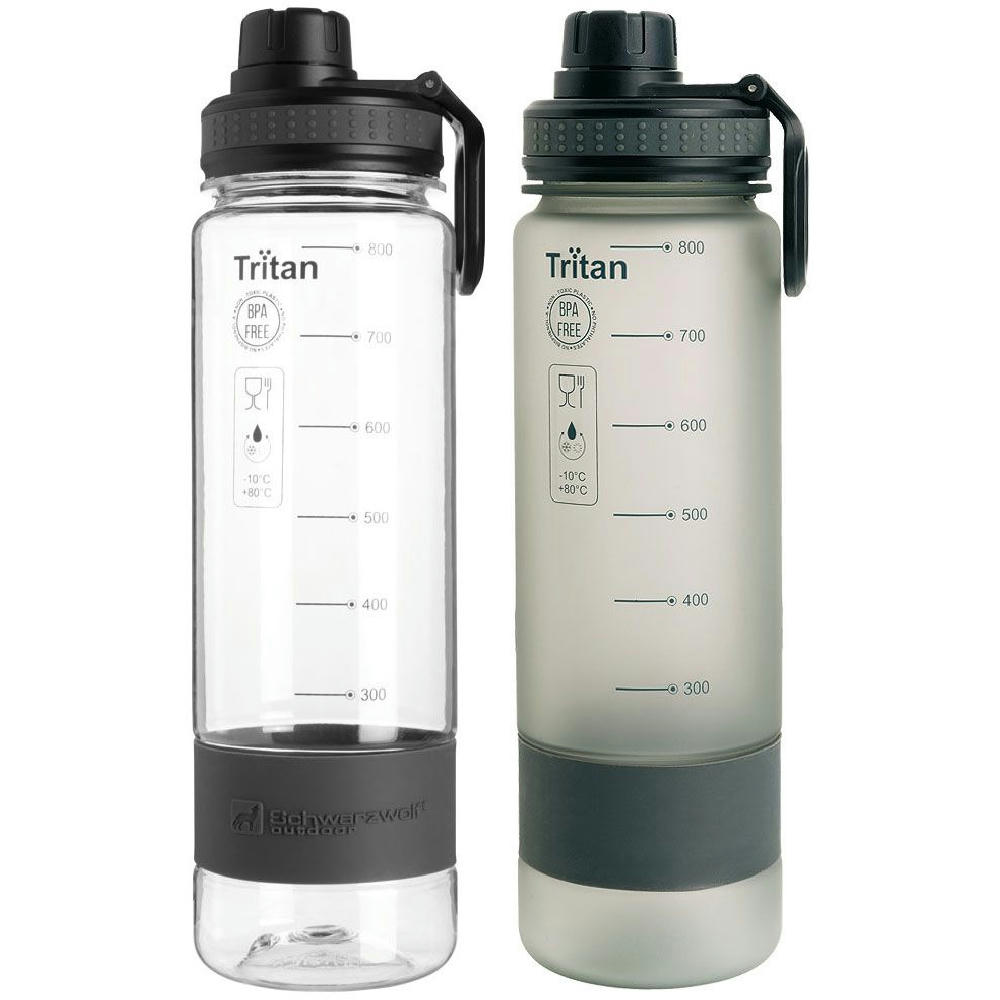 Schwarzwolf outdoor® KIBO Tritan Trinkflasche, 0,8 l, transparent