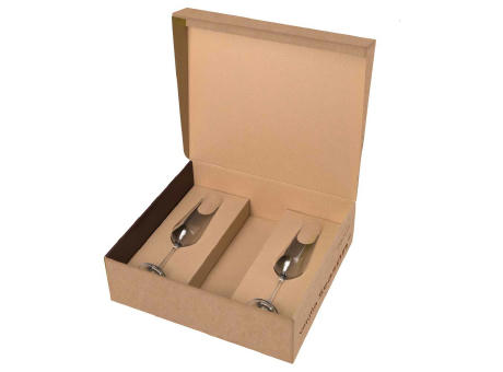 Vanilla Season® PAPUA Champagner 2er Set Champagner Gläser mit Platzhalter-Kartonage