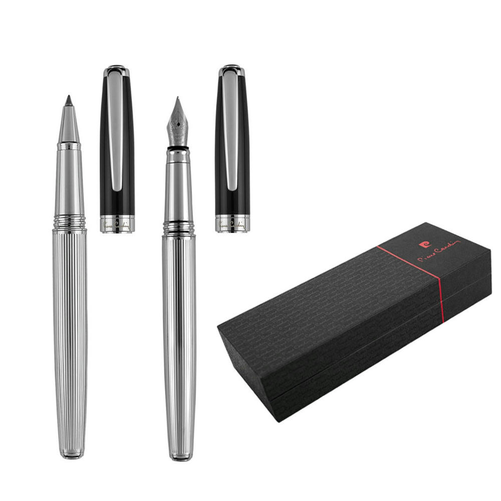 Pierre Cardin® CHRISTOPHE Set aus Rollerball Pen und Füllfederhalter, silber