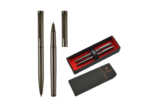 Pierre Cardin® RENEE Set aus Drehkugelschreiber und Rollerball Pen, gunmetal