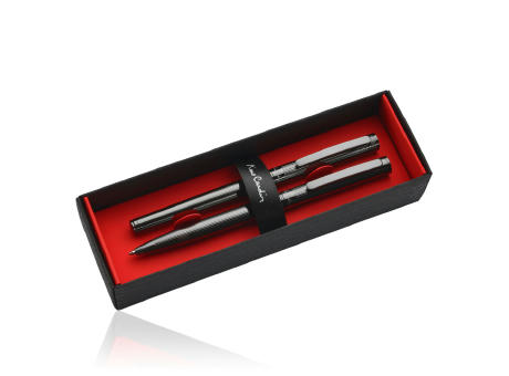 Pierre Cardin® RENEE Set aus Drehkugelschreiber und Rollerball Pen, gunmetal