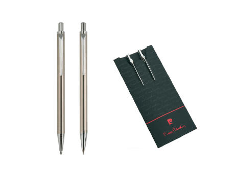 Pierre Cardin® AMOUR Set aus Drehkugelschreiber und Druckbleistift, silber