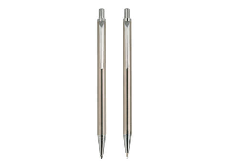 Pierre Cardin® AMOUR Set aus Drehkugelschreiber und Druckbleistift, silber