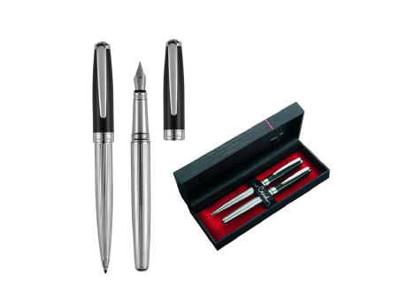 Pierre Cardin® CHRISTOPHE Set aus Kugelschreiber und Füllfederhalter, silber