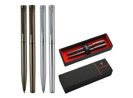 Pierre Cardin® RENEE Set aus Drehkugelschreiber und Rollerball Pen, silber