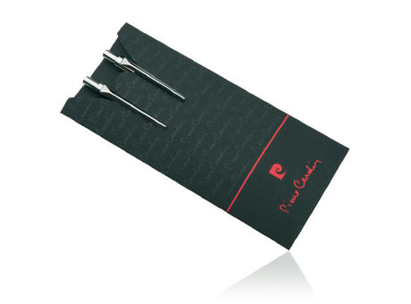Pierre Cardin® AMOUR Set aus Drehkugelschreiber und Druckbleistift, silber