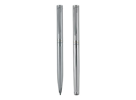 Pierre Cardin® RENEE Set aus Drehkugelschreiber und Rollerball Pen, silber