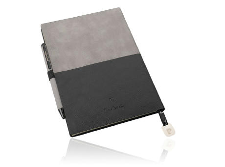 Pierre Cardin® REPORTER Set aus Notizbuch A5 und Kugelschreiber, grau/schwarz