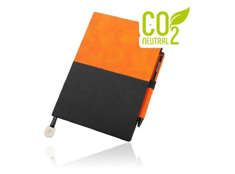 Pierre Cardin® REPORTER Set aus Notizbuch A5 und Kugelschreiber, orange/schwarz