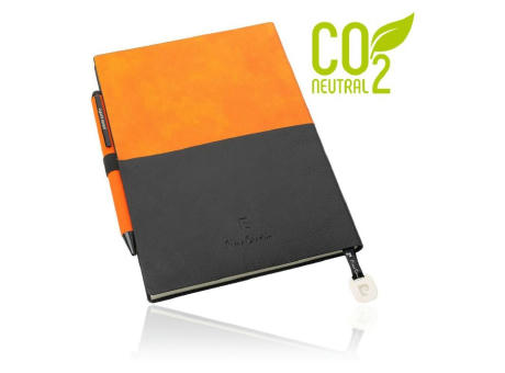 Pierre Cardin® REPORTER Set aus Notizbuch A5 und Kugelschreiber, orange/schwarz
