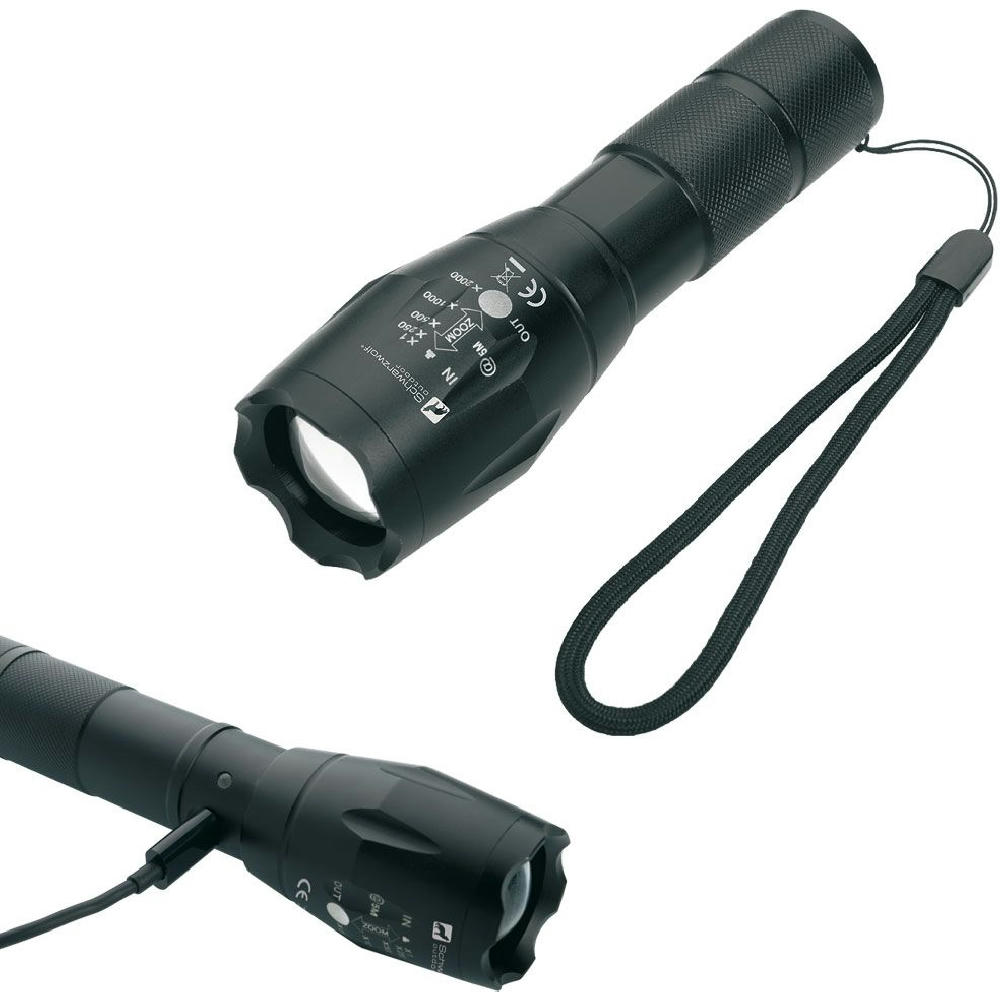 Schwarzwolf outdoor® DELGADA wiederaufladbare CREE T6 Taschenlampe