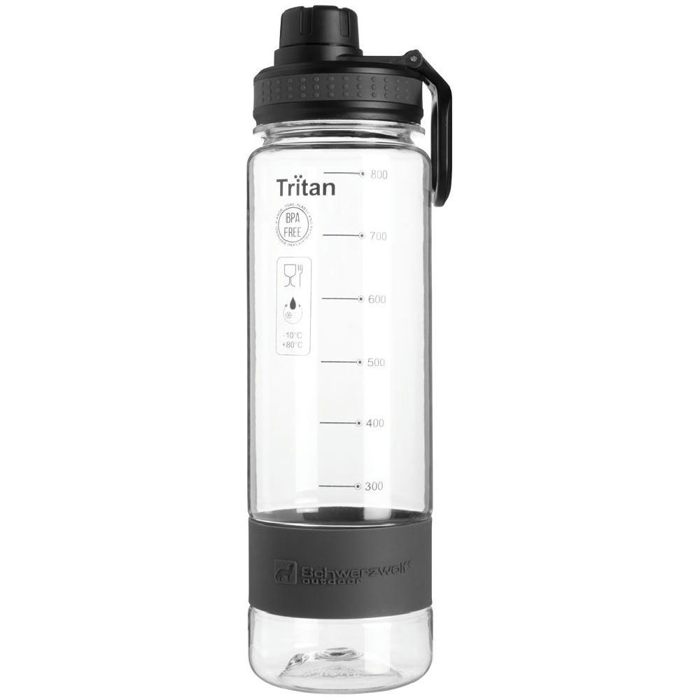 Schwarzwolf outdoor®  KIBO transparent Tritan Trinkflasche, 0,8 l