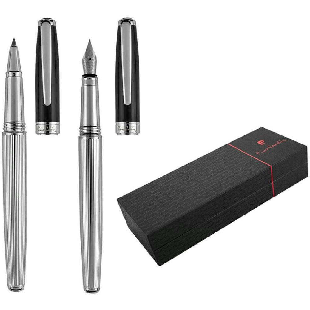 Pierre Cardin® CHRISTOPHE Set aus Rollerball Pen und Füllfederhalter, silber