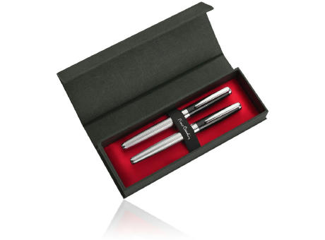 Pierre Cardin® CHRISTOPHE Set aus Rollerball Pen und Füllfederhalter, silber