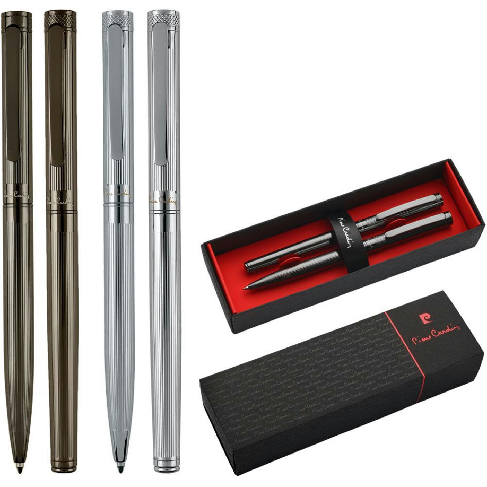 Pierre Cardin® RENEE Set aus Drehkugelschreiber und Rollerball Pen, gunmetal