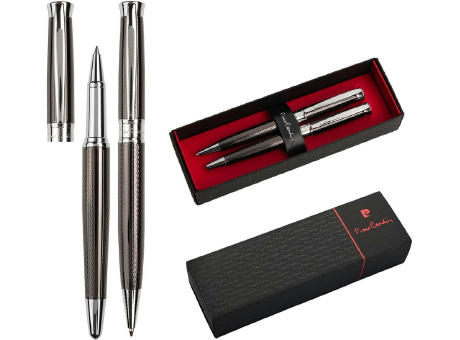 Pierre Cardin® ROI Set aus Kugelschreiber und Rollerball Pen, gunmetal