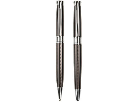 Pierre Cardin® ROI Set aus Kugelschreiber und Rollerball Pen, gunmetal